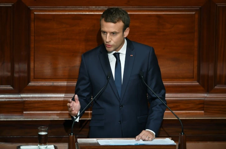 Le président français Emmanuel Macron devant le Congrès à Verseilles près de Paris, le 3 juillet 2017