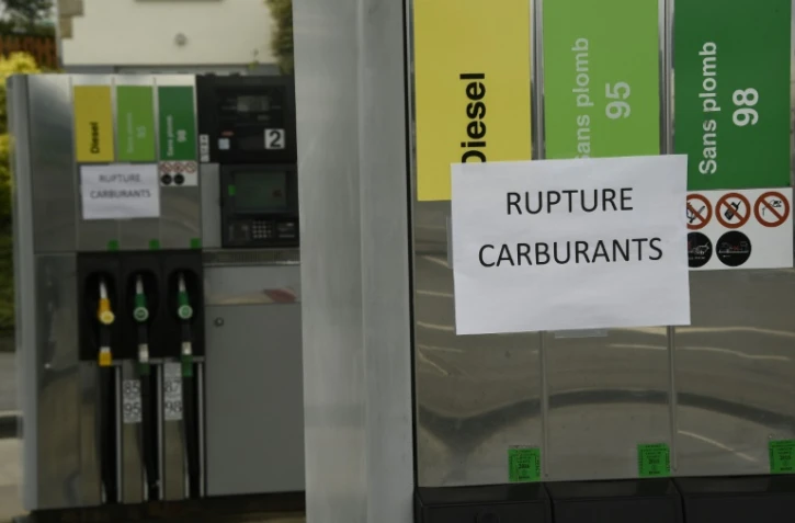 Une station service en rupture de carburants à Tinteniac en Bretagne, le 20 mai 2016