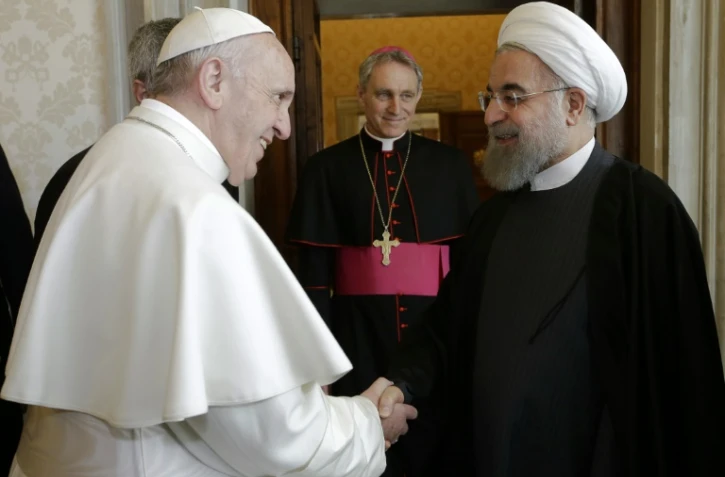 Le pape François reçoit le président iranien Hassan Rohani, le 26 janvier 2016 au Vatican à Rome