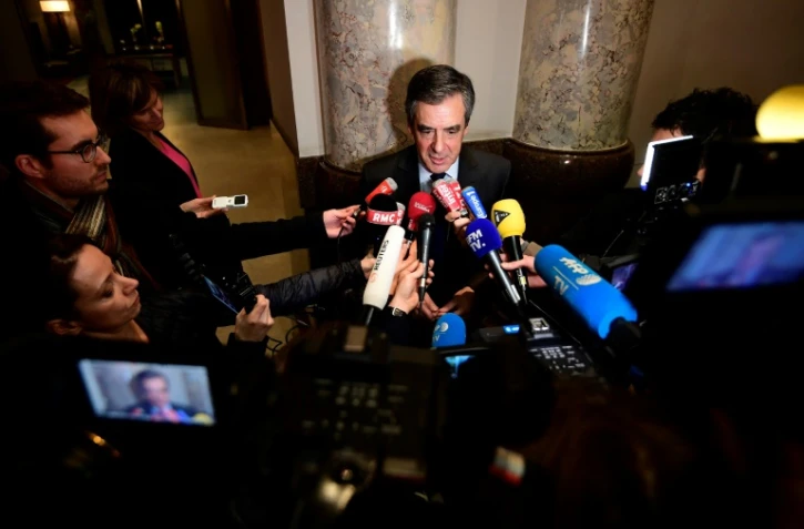 Le candidat du parti les Républicains pour la présidentielle François Fillon lors d'un point presse à Berlin le 23 janvier 2017