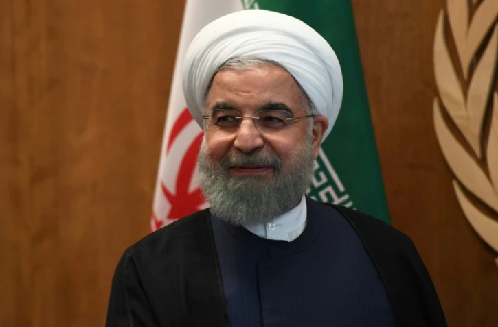 Le président iranien Hassan Rouhani à son arrivée au siège des Nations unies pour sa rencontre avec le secrétaire général António Guterres, le 18 septembre 2017 à New York
