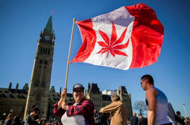 Rassemblement à l'occasion de la Journée internationale du cannabis devant le Parlement canadien à Ottawa, le 20 avril 2016