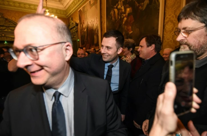 Le député LR sortant du Territoire-de-Belfort Ian Boucard le soir de sa réelection à Belfort, le 4 février 2017