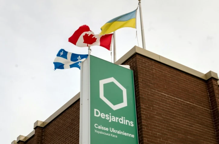 Un commerce dans un quartier de Montréal, au Canada, où vit une importante diaspora ukrainienne, le 27 janvier 2022