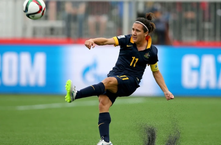 L'internationale australienne Lisa De Vanna lors d'un match de Coupe du monde contre le Brésil le 21 juin 2015 à Moncton, au Canada