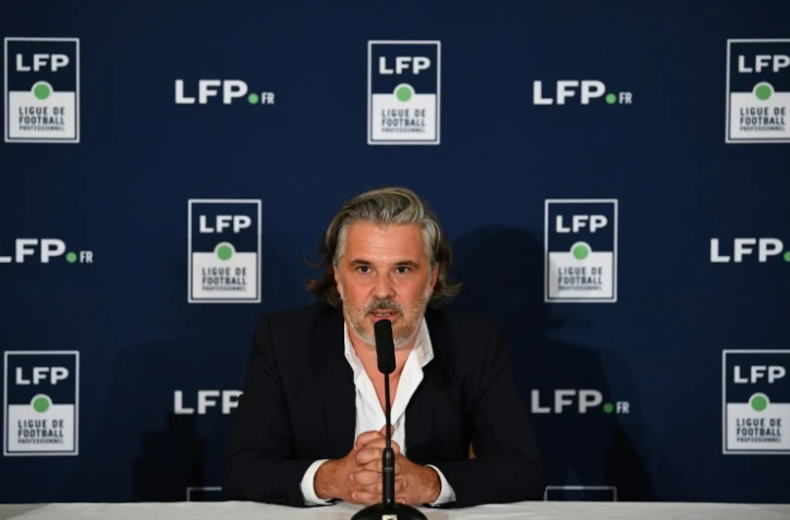 Le président de la Ligue (LFP), Vincent Labrune, lors d'un point presse à Paris, le 10 septembre 2020