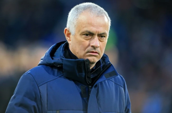 José Mourinho, l'entraîneur des Spurs de Tottenham, au stade Turf Moor de Burnley, dans le nord-ouest de l'Angleterre le 7 mars 2020.