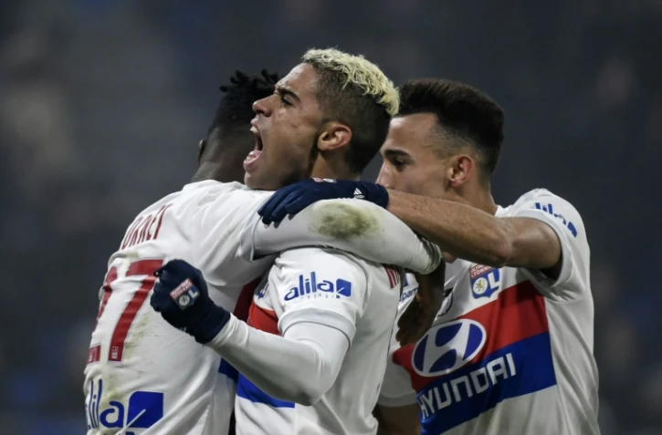 L'attaquant Mariano (c) auteur du second but pour Lyon face à Marseille, le 17 décembre 2017 à Décines-Charpieu