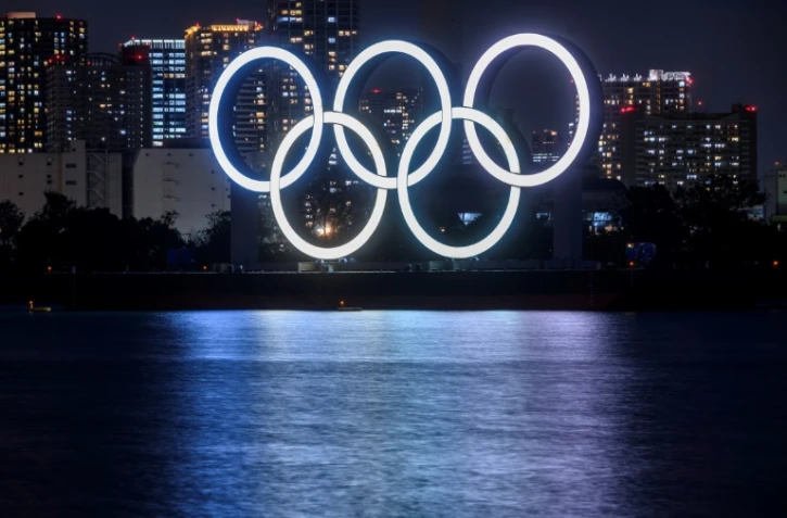 Les anneaux olympiques à Tokyo le 1er décembre 2020