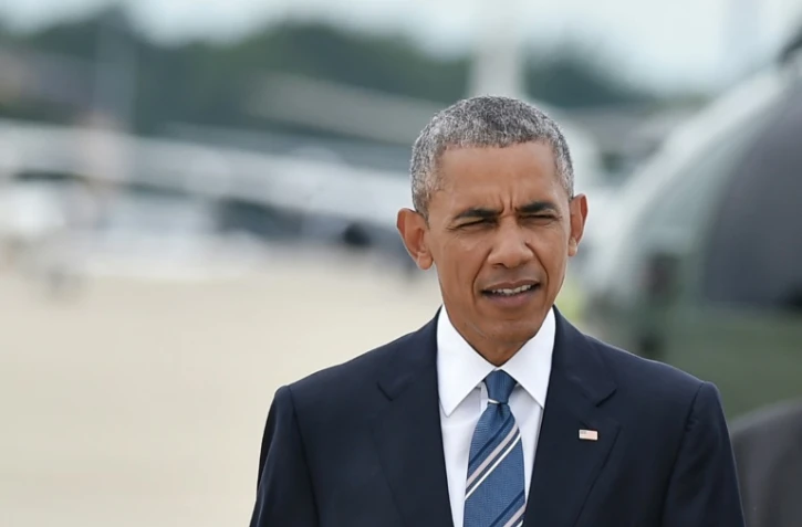 Le président américain Barack Obama en route vers la Californie, le 23 juin 2016 sur la base du Maryland