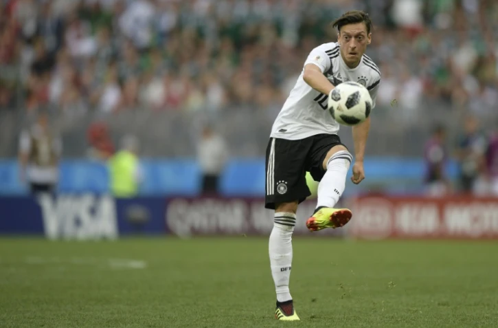 Le milieu de terrain allemand d'origine turc Mesut Özil contre le Mexique lors du Mondial, le 17 juin 2018 à Moscou