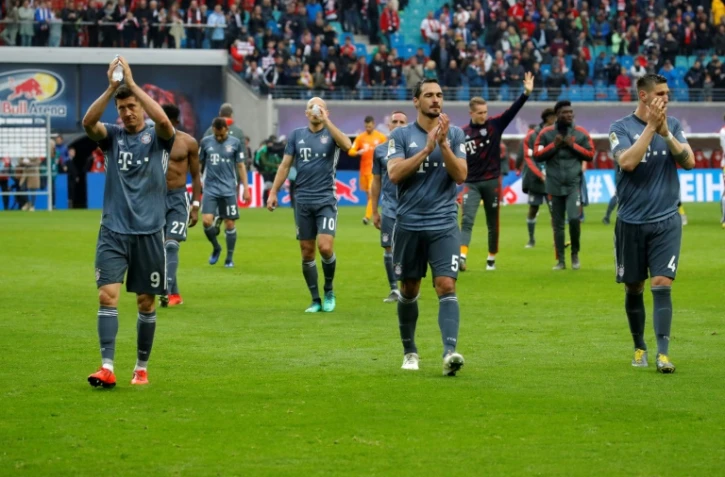 Les joueurs du Bayern Munich à la fin du match nul 0-0 à Leipzig le 11 mai 2019