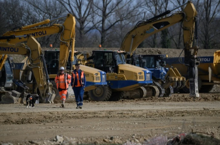 Sur le chantier de l'autoroute A69 près de Castres, le 27 février 2025