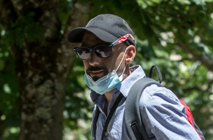 Cédric Jubillar le 12 juin 2021 lors d'une marche blanche organisée à Albi en souvenir de son épouse