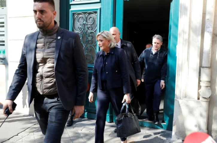 Marine Le Pen, le 28 avril 2017 à Paris