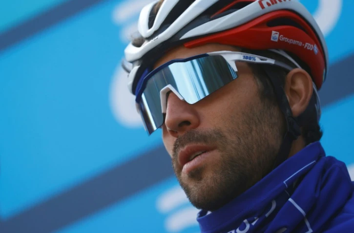 Thibaut Pinot avant la 5e étape de Tirreno Adriatico le 11 mars 2022 entre Sefro et Fermo, en Italie