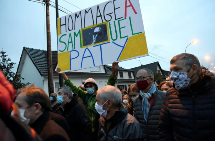 Marche en hommage Ă Samuel Paty, le 20 octobre 2020 Ă Conflans-Sainte-Honorine (Yvelines)