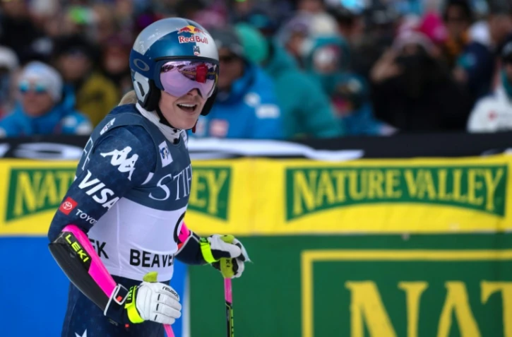 La championne américaine de ski Lindsey Vonn, qui fait son retour à la compétition à Saint-Moritz (Suisse), a été ouvreuse à Beaver Creek (Etats-Unis), le 15 décembre 2024