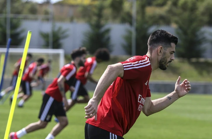 Les joueurs de Benfica à l'entraînement, le 4 mai 2020