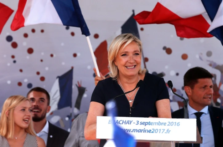 Marine Le Pen, candidate du Front national à la présidentielle, le 3 septembre 2016 à Brachay en Haute-Marne