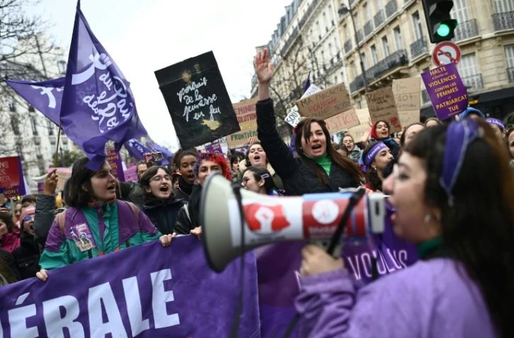 Des manifestantes lors de la Journée internationale des droits des femmes à Paris, le 8 mars 2023