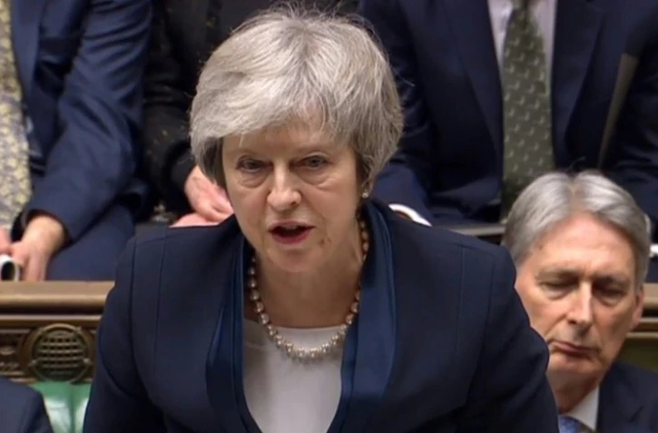 La Première ministre britannique Theresa May devant les députés, le 15 janvier 2019 à Londres
