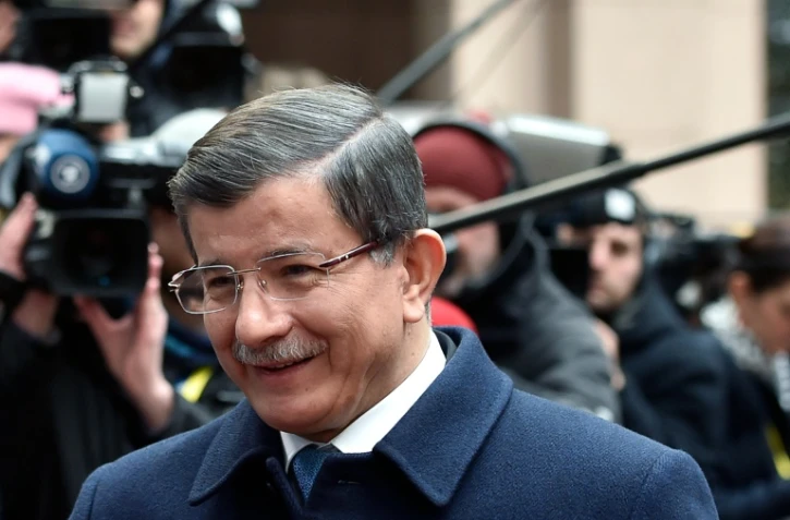 Le Premier ministre Ahmet Davutoglu arrive le 7 mars 2016 Ă Bruxelles