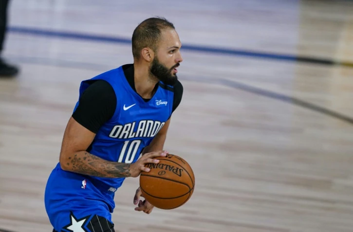 Evan Fournier avec le Magic contre les Indiana Pacers en saison régulière NBA à Orlando, le 4 août 2020