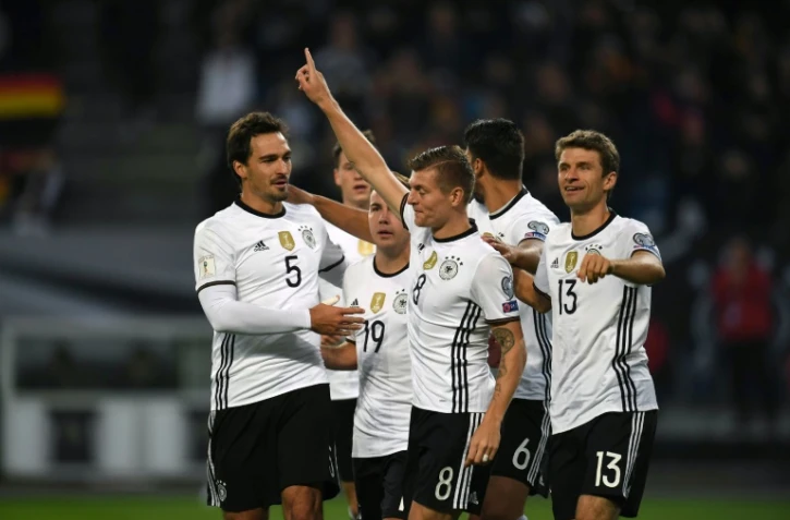 Toni Kroos auteur du 2e but de l'Allemagne face à la République tchèque en qualifications pour le Mondial, le 8 octobre 2016 à Hambourg