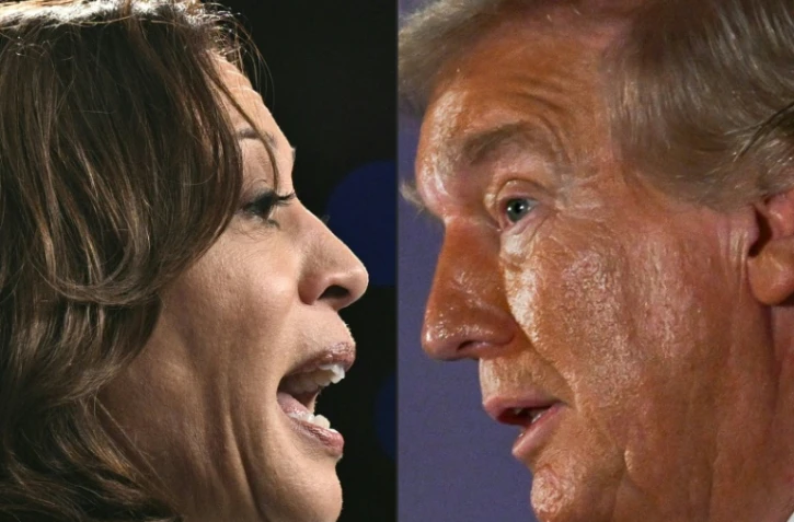 Diptyque présentant Kamala Harris et Donald Trump, candidats à la présidentielle américaine du 5 novembre