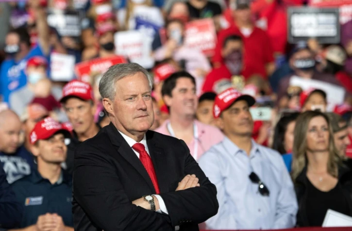 Mark Meadows, l'ancien chef de cabinet de Donald Trump, lors d'un meeting de campagne de l'ex-président à Gastonia, en Caroline du Nord