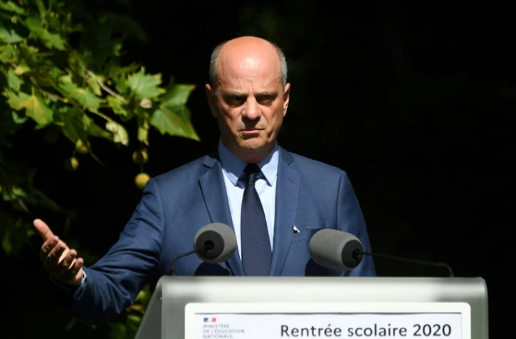 Le ministre de l'Education nationale Jean-Michel Blanquer présente la rentrée scolaire 2020, le 26 août 2020 à Paris