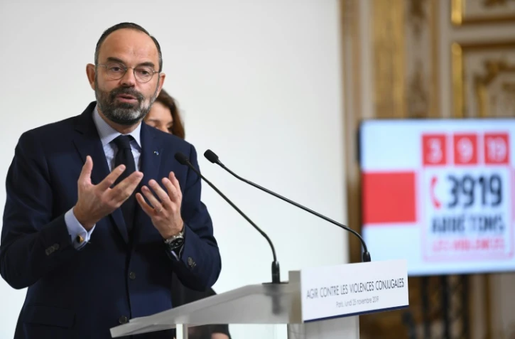 Le Premier ministre Edouard Philippe annonce un plan de lutte ontre les violences conjugales, le 25 november 2019 à Paris