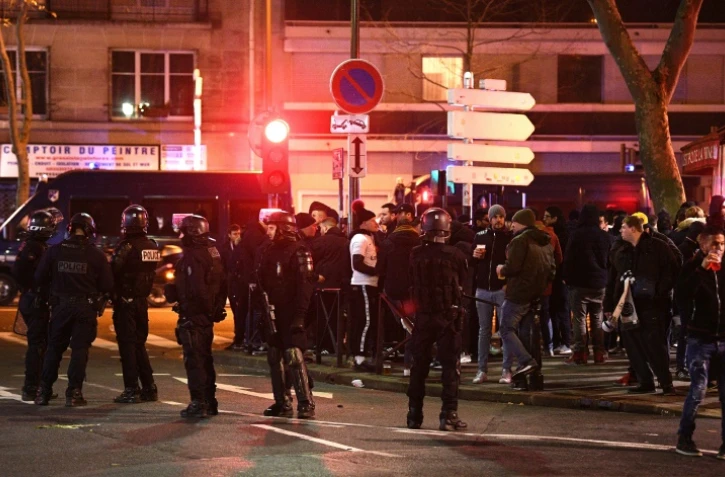 Les forces de l'ordre déployées près du Parc des Princes avant le match de Ligue des champions entre le PSG et Galatasaray, le 11 décembre 2019 à Paris