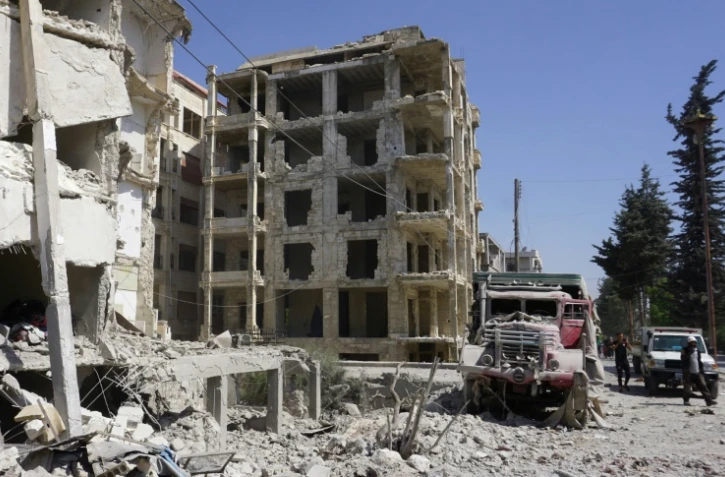 Un bâtiment détruit par une frappe du régime syrien à Idleb, le 12 juillet 2019