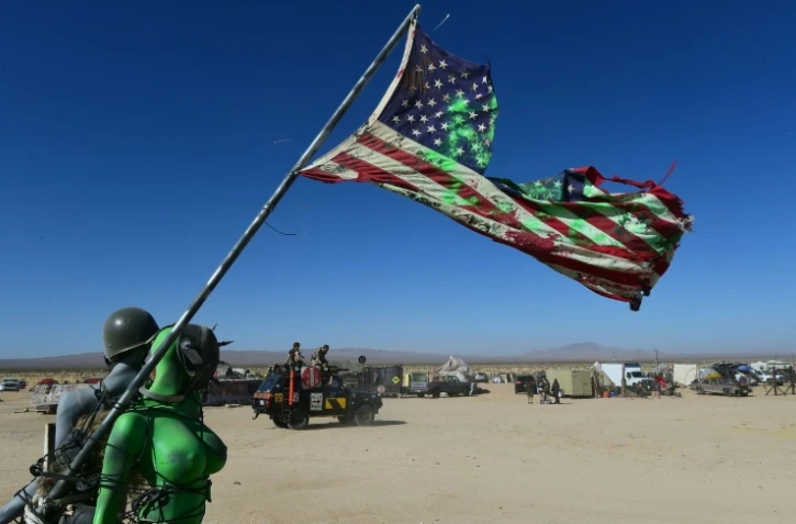 Le festival Wasteland Weekend, consacré aux films apocalyptiques, dans le désert de Mojave (Californie), le 22 septembre 2016