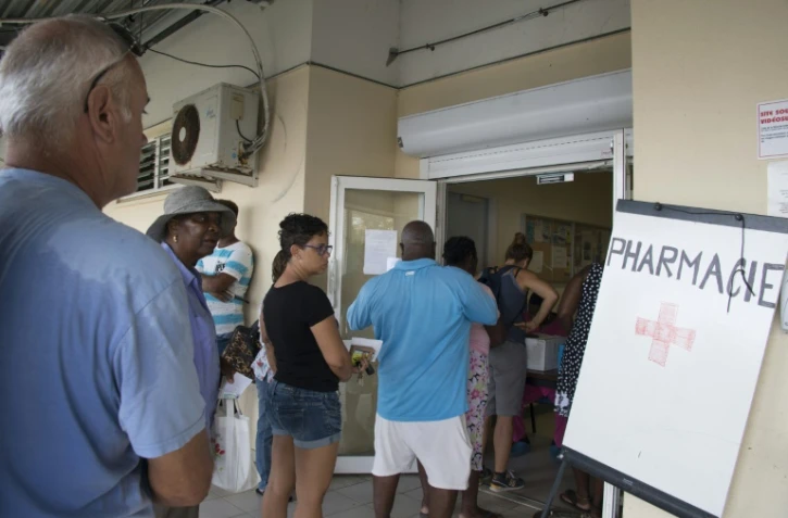 Devant l'hôpital Louis Constant Fleming à Marigot, sur l'île de Saint-Martin, le 15 septembre 2017