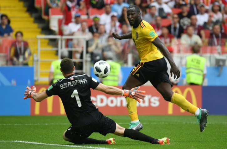 L'attaquant belge Romelu Lukaku auteur d'un doublé contre la Tunisie, le 23 juin 2018 à Moscou  