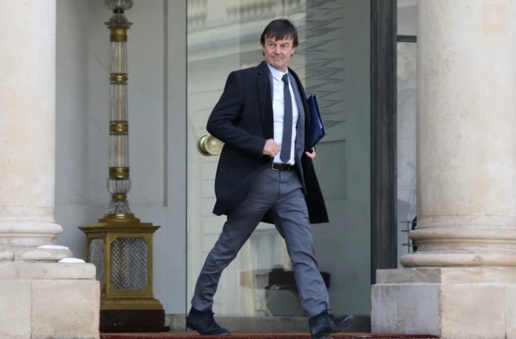 Le ministre de l'Ecologie Nicolas Hulot quitte l'Elysée, le 8 février 2018