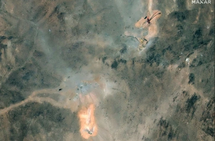 Image satellite fournie par Maxar Technologies le 1er juillet 2025 montrant le site nucléaire iranien de Fordo, au sud de Téhéran, visé par des frappes américaines le 22 juin