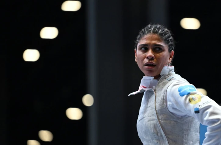 L'escrimeuse française Ysaora Thibus, lors des Mondiaux à Milan, le 26 juillet 2023