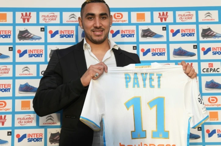 La recrue phare de l'OM Dimitri Payet lors de sa présentation officielle, le 30 janvier 2017 à Marseille