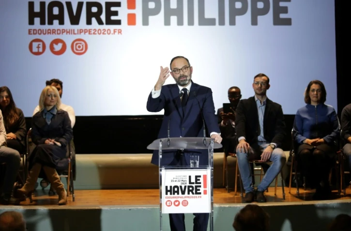 Le Premier ministre Edouard Philippe s'exprime lors d'une réunion publique au Havre le 31 janvier 2020