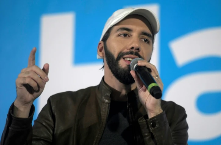 Nayib Bukele, favori des sondages pour la présidentielle de dimanche au Salvador, le 13 janvier 2019 à San Salvador