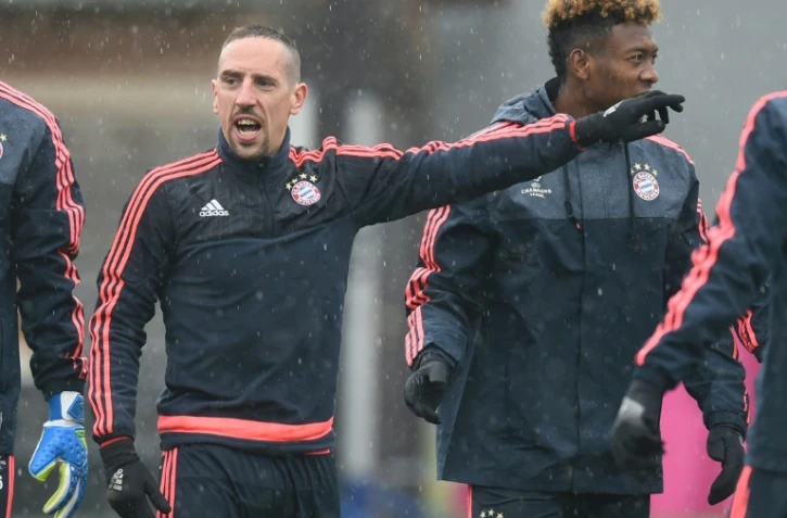 Le milieu du Bayern Munich Franck Ribéry lors d'une séance d'entraînement, le 12 avril 2016 à Munich 