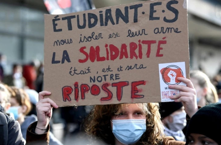 Manifestation d'étudiants contre la précarité, le 20 janvier 2021 à Paris