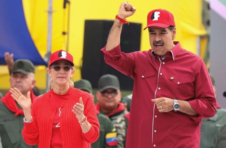 Le président Nicolas Maduro et son épouse Cilia Flores, à Caracas, le 4 février 2025 au Venezuela