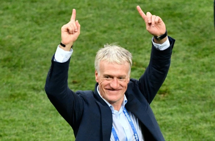 Didier Deschamps lors de la victoire de la France au Mondial le 15 juillet 2018 à Moscou