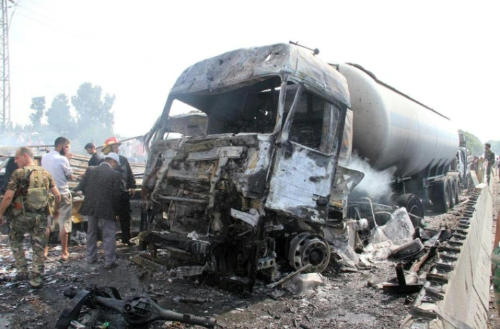 Photo fournie par l'agence syrienne Sana le 5 septembre 2016 montrant les dégâts provoqués par un attentat à Tartous, fief du régime