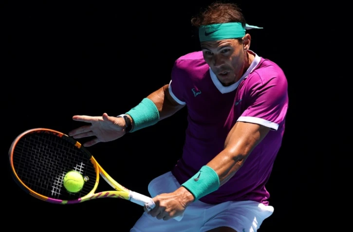 L'Espagnol Rafael Nadal contre l'Allemand Yannick Hanfmann au 2e tour de l'Open d'Australie le 19 janvier à Melbourne